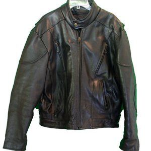 Men's Unik Motorcycle Leather Jacket Coat Heavy Weight Winter Men's 44 Liner